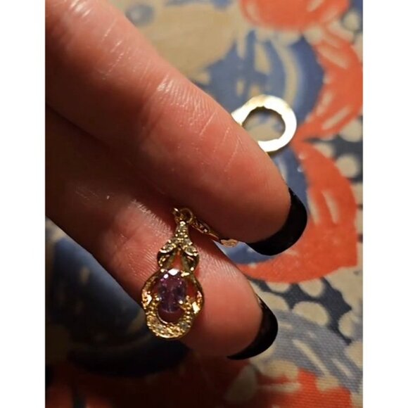 18K Gold Plated Large Teardrop Dangle Earrings - Picture 4 of 4